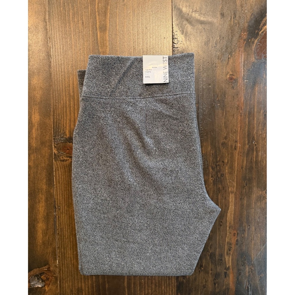 Nine West Sculpting Solutions High Rise Leggings Gray XXL Pintuck Seam Pants